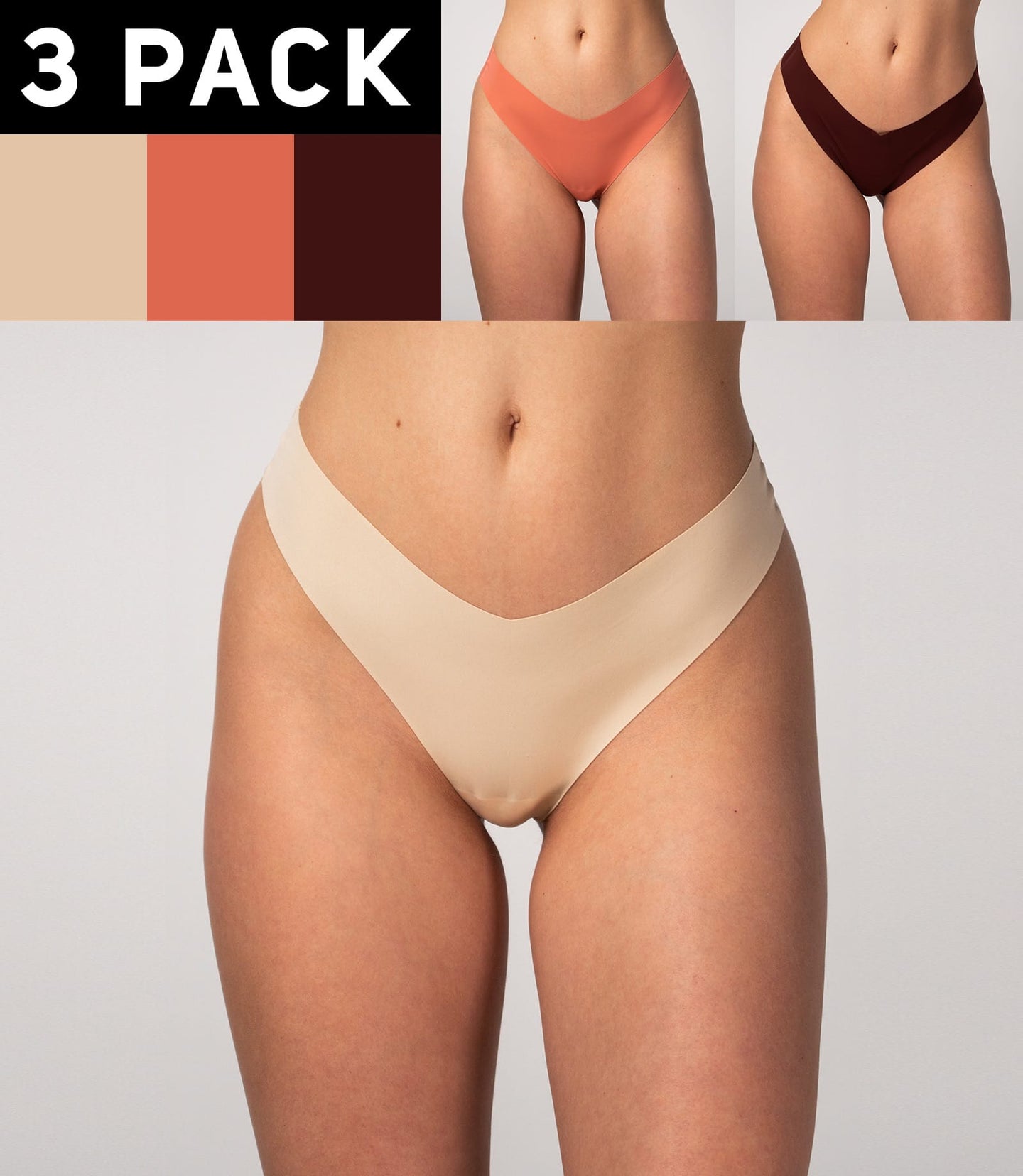 3 PACK Women's Thong, standard